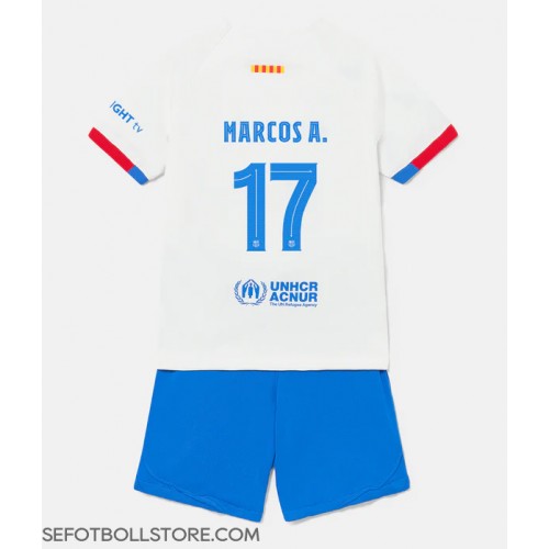 Barcelona Marcos Alonso #17 Replika babykläder Bortaställ Barn 2023-24 Kortärmad (+ korta byxor)